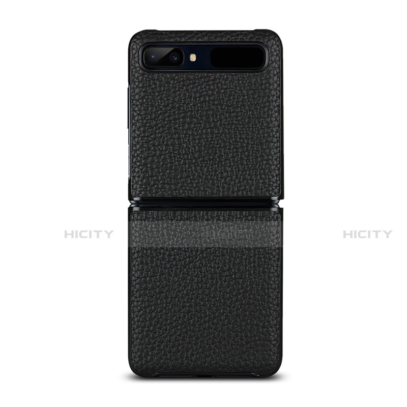 Funda Lujo Cuero Carcasa para Samsung Galaxy Z Flip 5G Negro