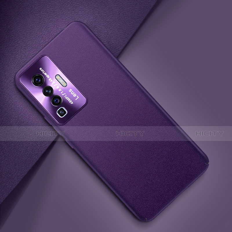 Funda Lujo Cuero Carcasa para Vivo X50 5G Morado