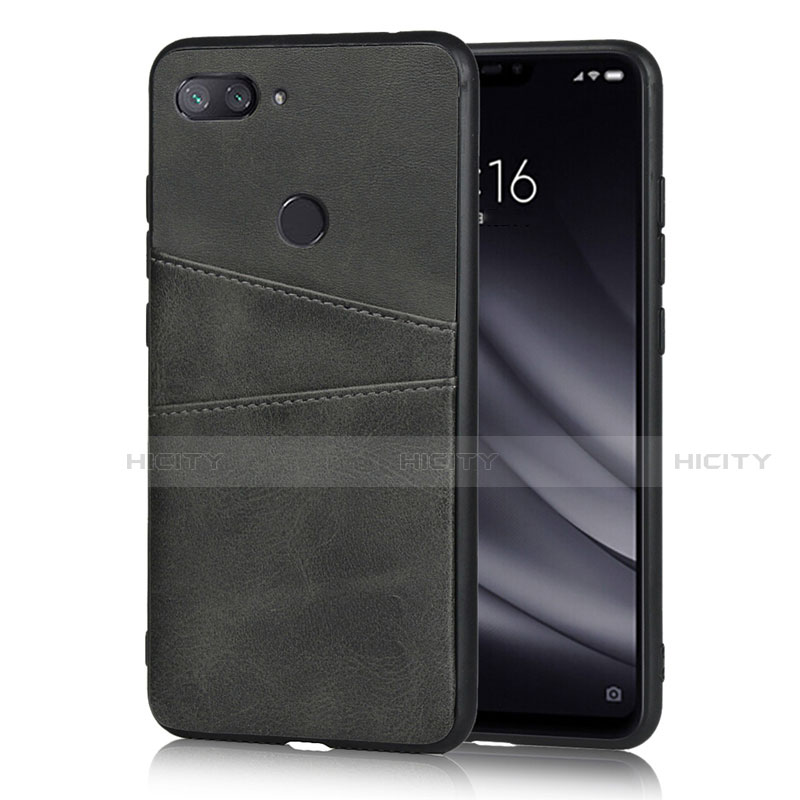 Funda Lujo Cuero Carcasa para Xiaomi Mi 8 Lite Negro