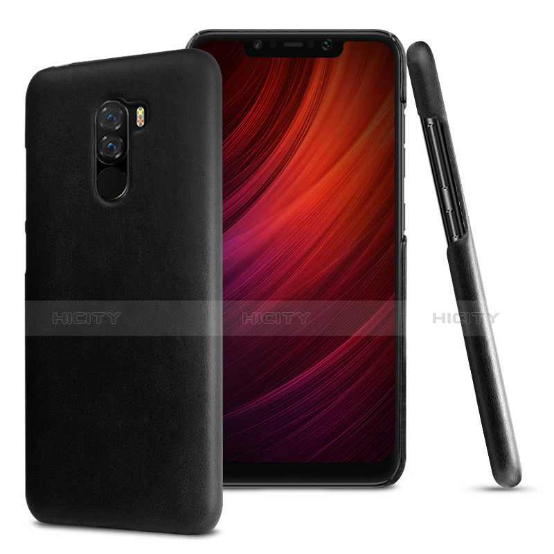 Funda Lujo Cuero Carcasa para Xiaomi Pocophone F1 Negro