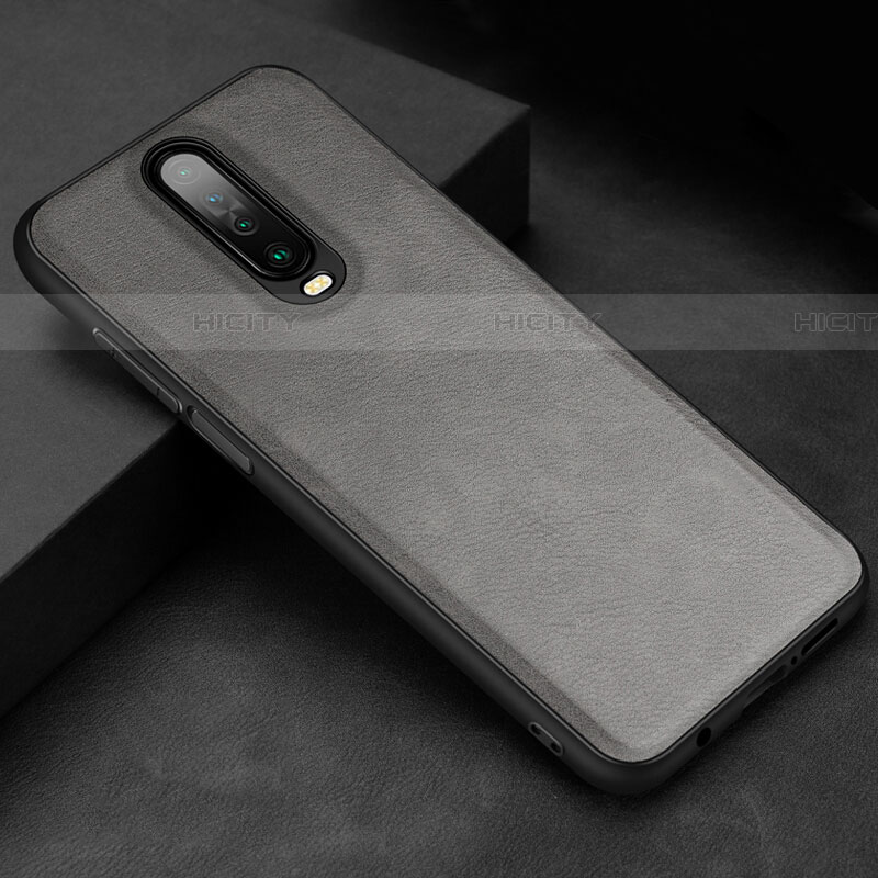 Funda Lujo Cuero Carcasa para Xiaomi Redmi K30 4G Gris