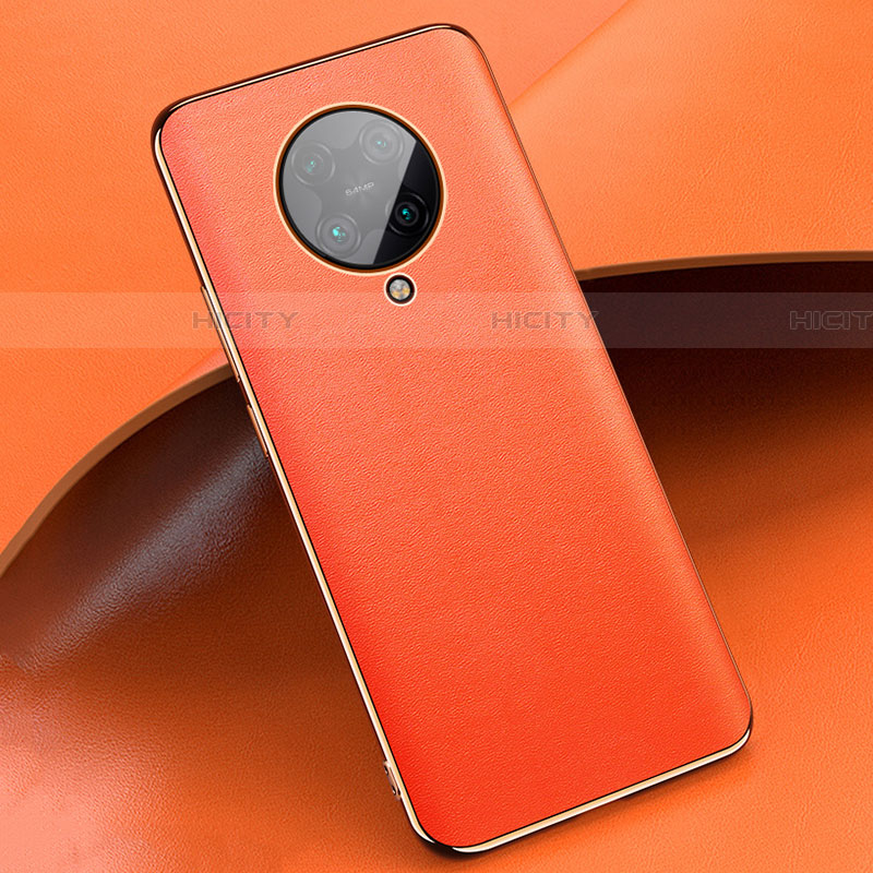 Funda Lujo Cuero Carcasa para Xiaomi Redmi K30 Pro 5G Naranja