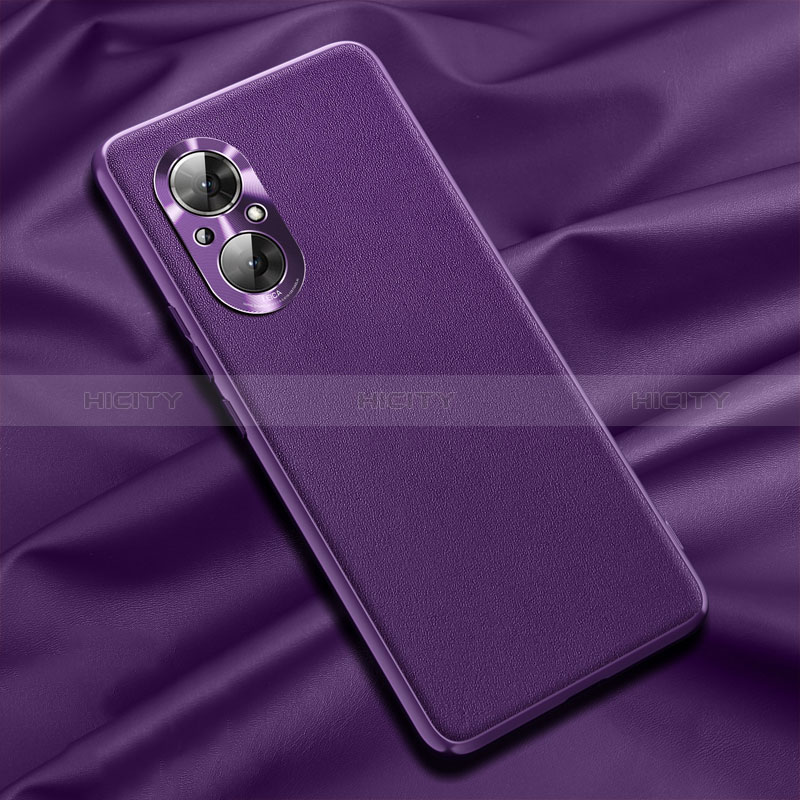 Funda Lujo Cuero Carcasa QK1 para Huawei Honor 50 SE 5G Morado