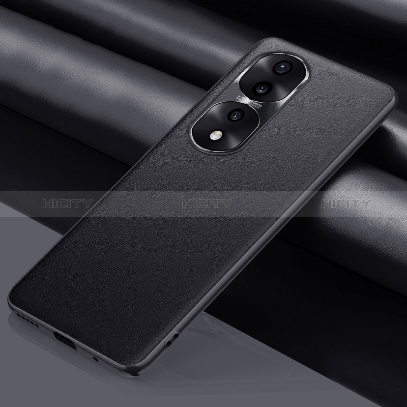 Funda Lujo Cuero Carcasa QK1 para Huawei Honor 70 Pro 5G Negro