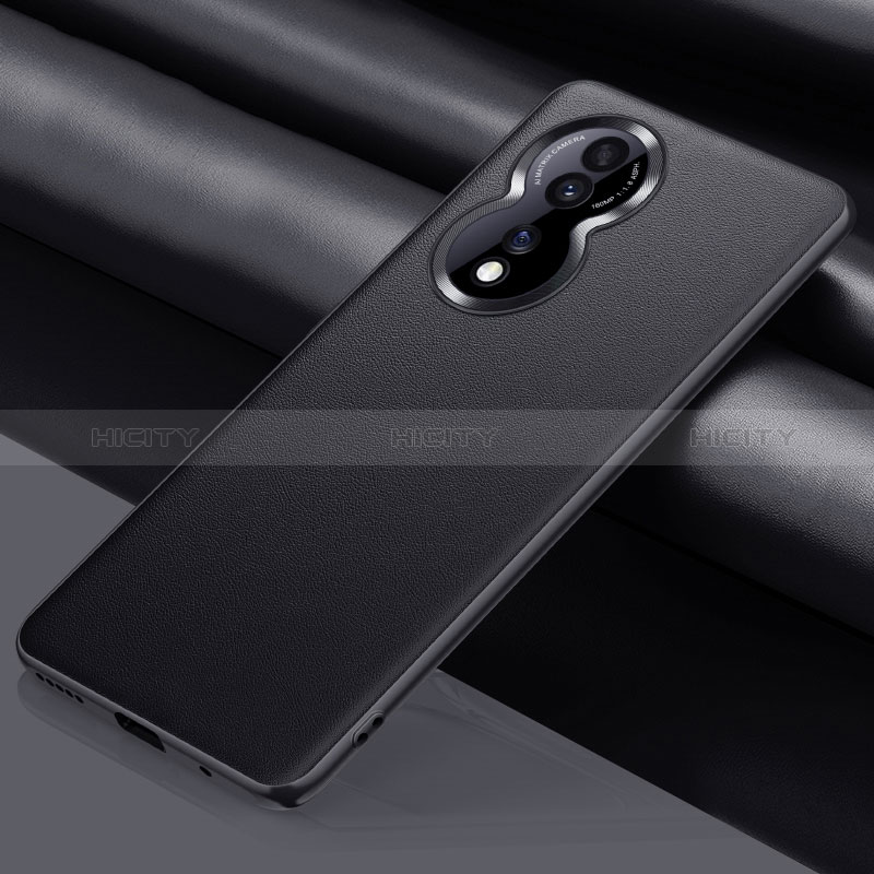 Funda Lujo Cuero Carcasa QK1 para Huawei Honor 80 5G Negro