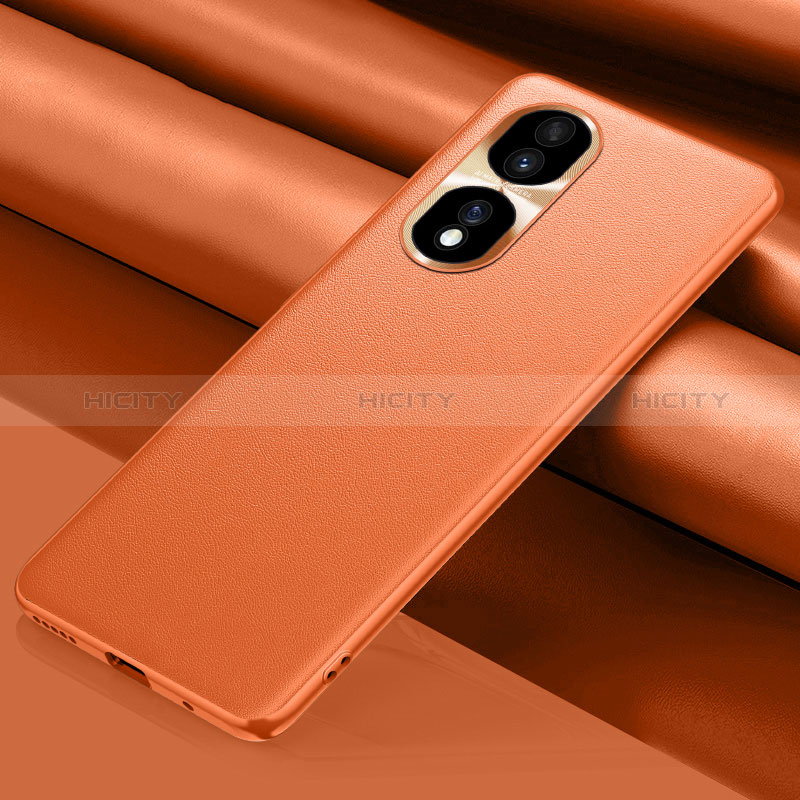 Funda Lujo Cuero Carcasa QK1 para Huawei Honor 80 Pro 5G Naranja