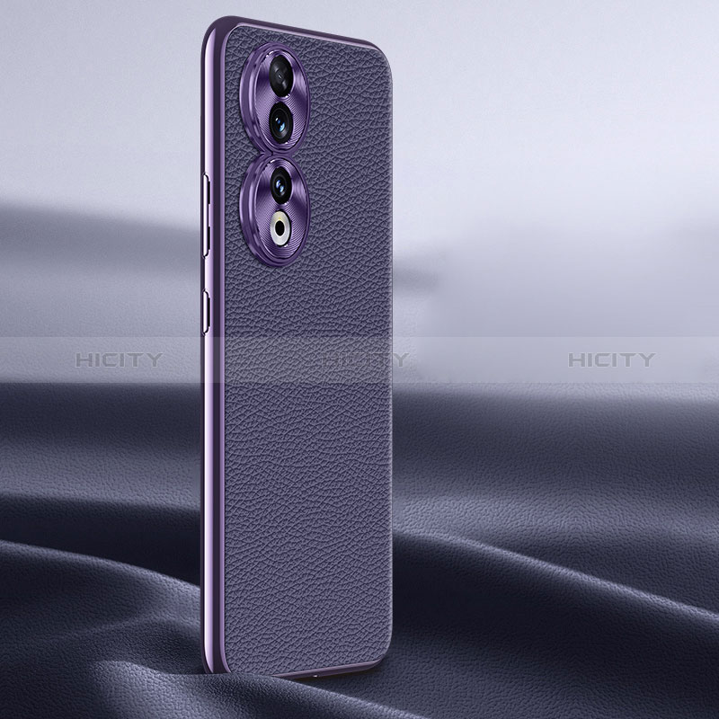 Funda Lujo Cuero Carcasa QK1 para Huawei Honor 90 5G Morado