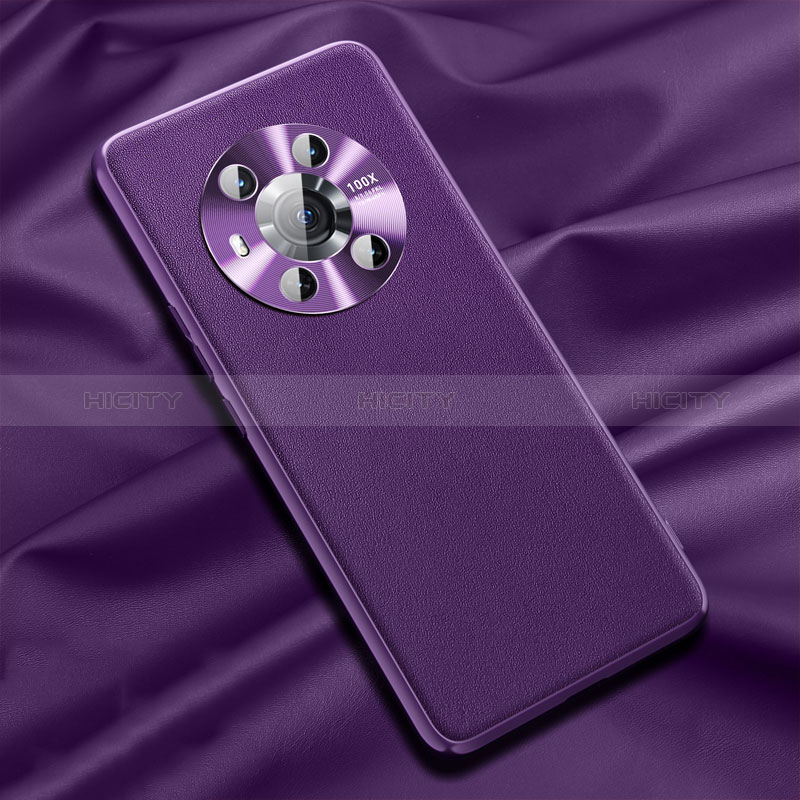 Funda Lujo Cuero Carcasa QK1 para Huawei Honor Magic3 5G Morado