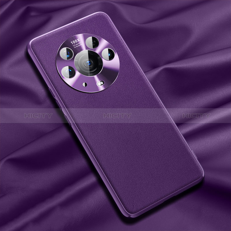 Funda Lujo Cuero Carcasa QK1 para Huawei Honor Magic3 Pro+ Plus 5G Morado