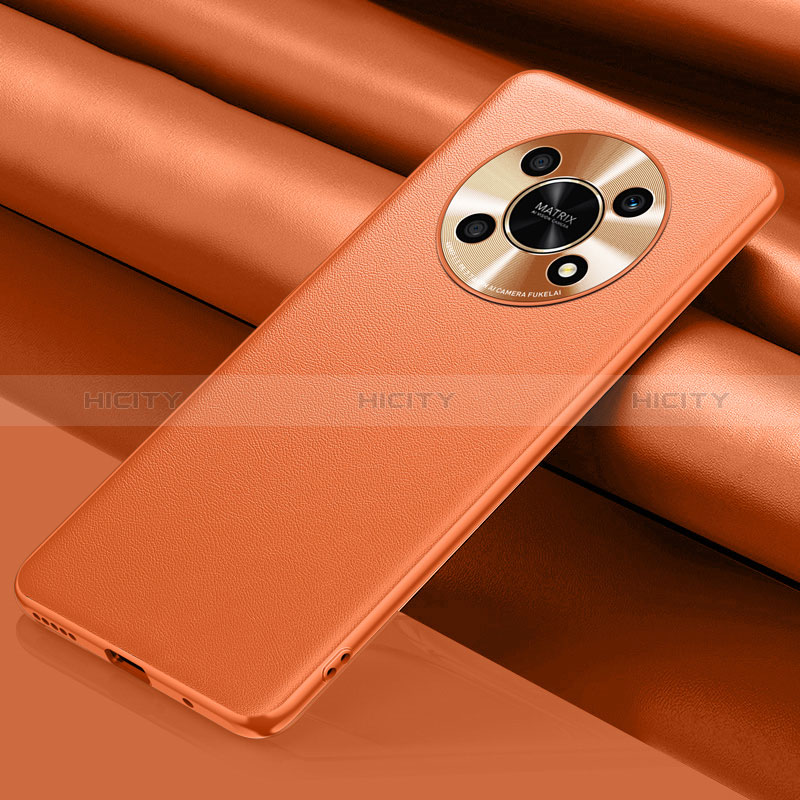 Funda Lujo Cuero Carcasa QK1 para Huawei Honor Magic4 Lite 5G Naranja