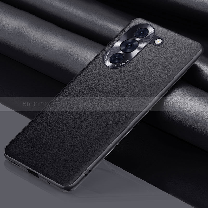 Funda Lujo Cuero Carcasa QK1 para Huawei Nova 10 Pro Negro