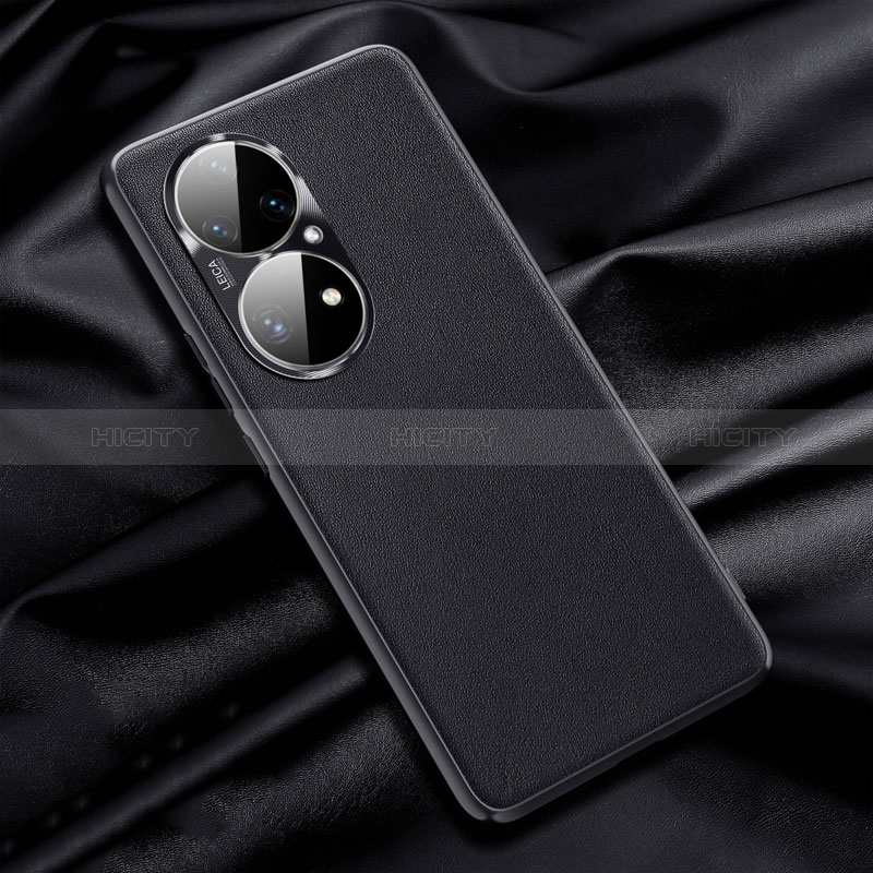 Funda Lujo Cuero Carcasa QK1 para Huawei P50 Negro