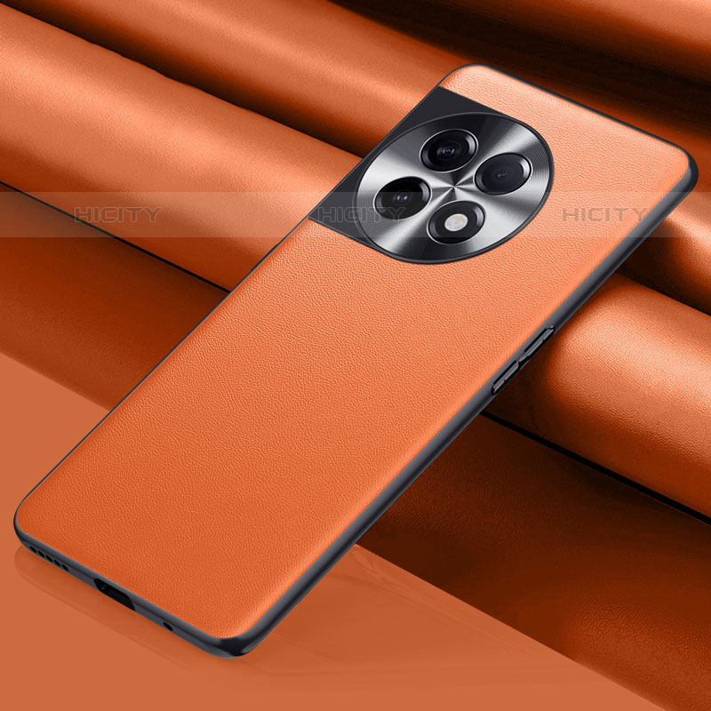 Funda Lujo Cuero Carcasa QK1 para OnePlus Ace 2 Pro 5G Naranja