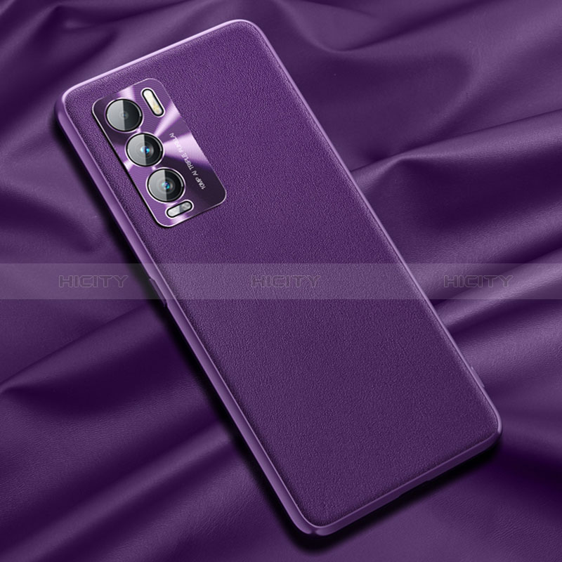 Funda Lujo Cuero Carcasa QK1 para Realme GT Master Explorer 5G Morado