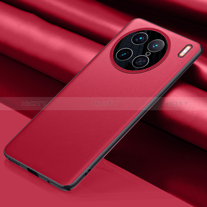 Funda Lujo Cuero Carcasa QK1 para Vivo X90 Pro 5G Rojo