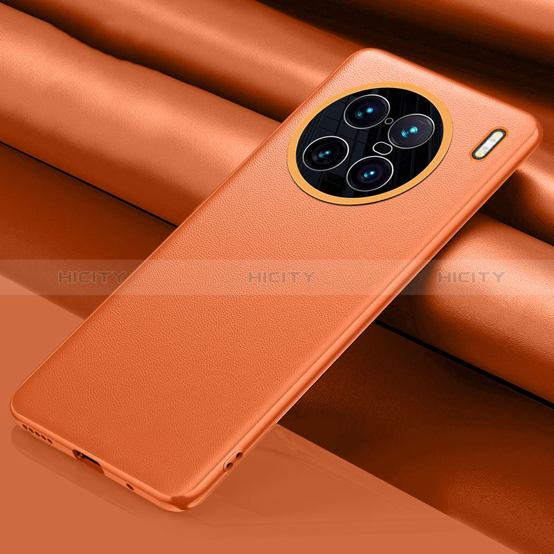 Funda Lujo Cuero Carcasa QK1 para Vivo X90 Pro+ Plus 5G Naranja