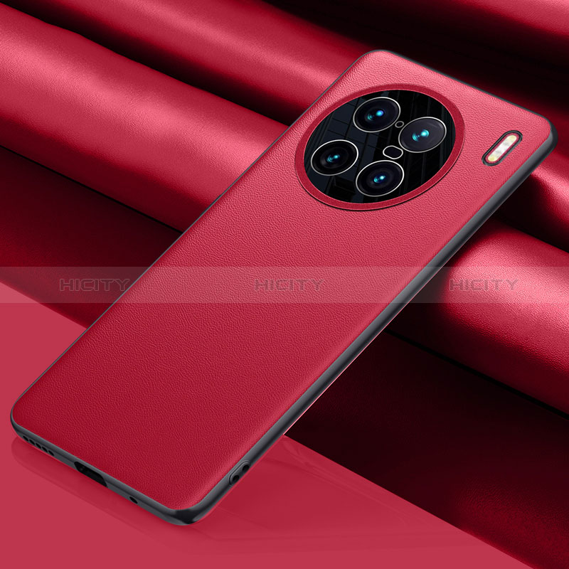 Funda Lujo Cuero Carcasa QK1 para Vivo X90 Pro+ Plus 5G Rojo