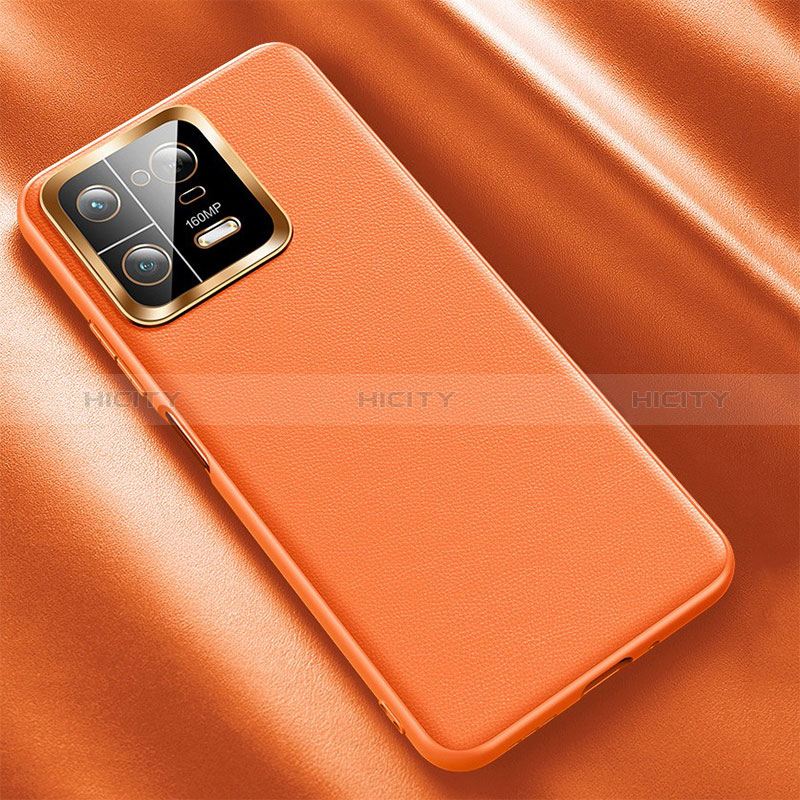 Funda Lujo Cuero Carcasa QK1 para Xiaomi Mi 13 Pro 5G Naranja