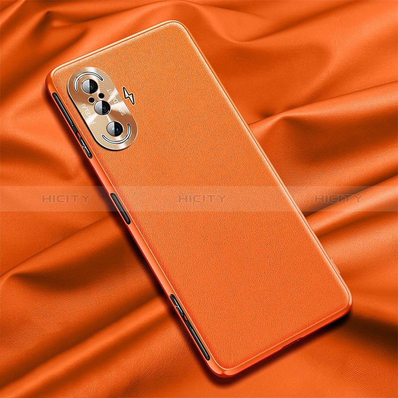 Funda Lujo Cuero Carcasa QK1 para Xiaomi Redmi K40 Gaming 5G Naranja