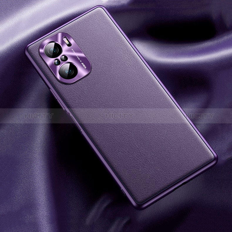 Funda Lujo Cuero Carcasa QK1 para Xiaomi Redmi K40 Pro 5G Morado