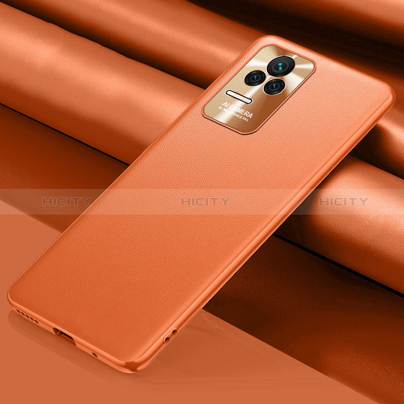 Funda Lujo Cuero Carcasa QK1 para Xiaomi Redmi K40S 5G Naranja