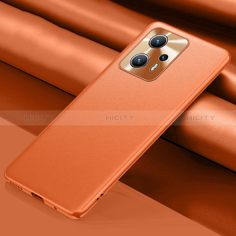 Funda Lujo Cuero Carcasa QK1 para Xiaomi Redmi K50i 5G Naranja