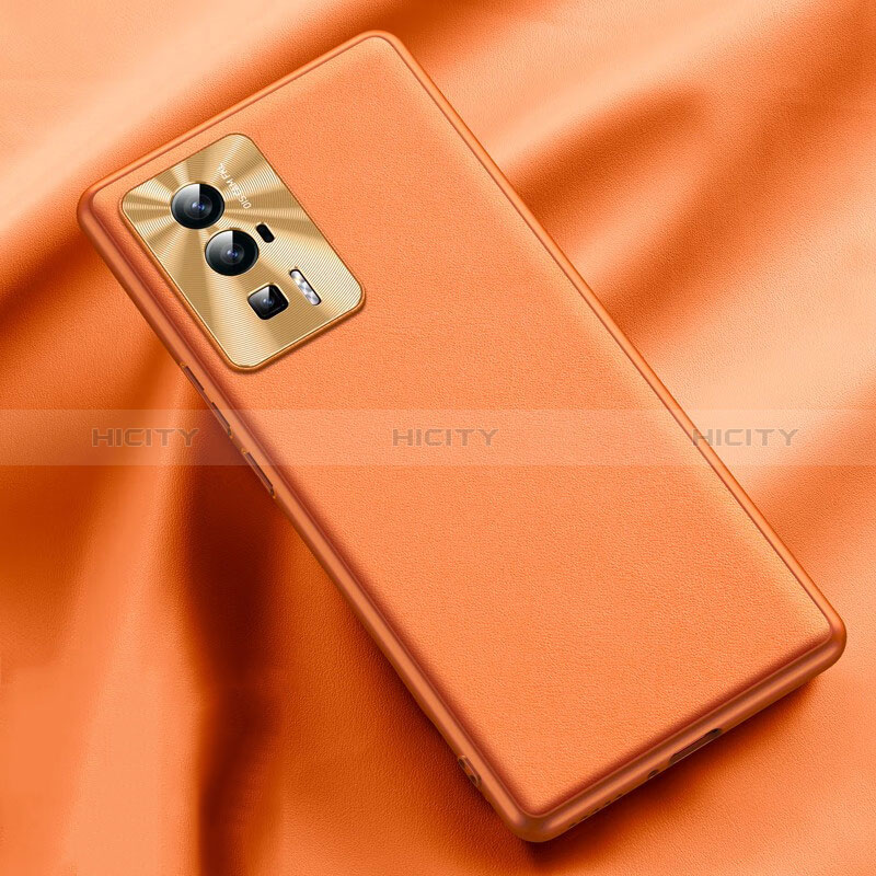 Funda Lujo Cuero Carcasa QK1 para Xiaomi Redmi K60 5G Naranja