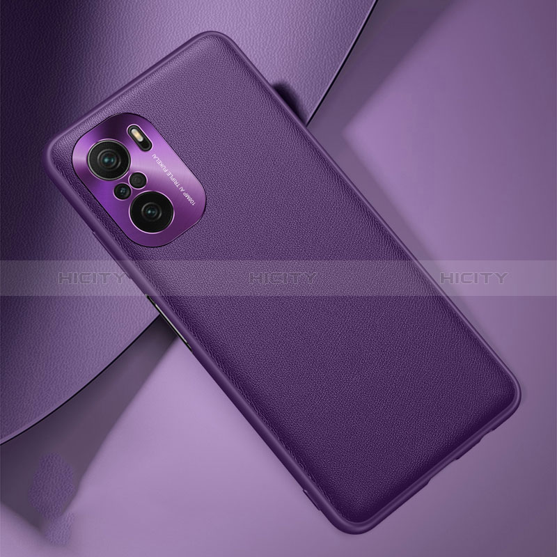 Funda Lujo Cuero Carcasa QK2 para Xiaomi Mi 11i 5G Morado