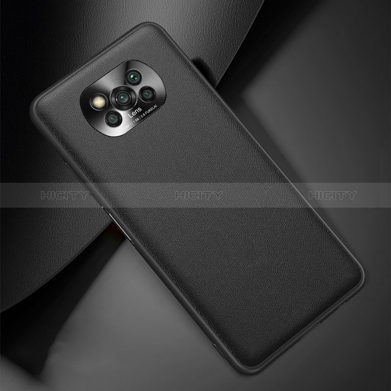 Funda Lujo Cuero Carcasa QK2 para Xiaomi Poco X3 Pro Negro