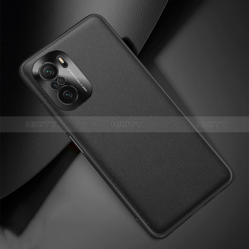 Funda Lujo Cuero Carcasa QK2 para Xiaomi Redmi K40 Pro 5G Negro