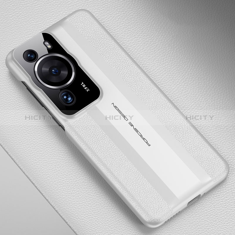 Funda Lujo Cuero Carcasa QK3 para Huawei P60 Blanco