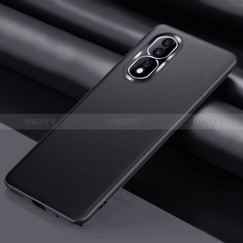 Funda Lujo Cuero Carcasa QK4 para Huawei Honor 80 Pro 5G Negro