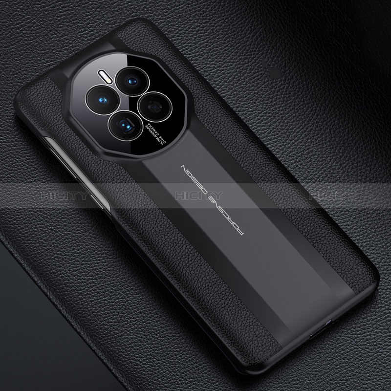 Funda Lujo Cuero Carcasa QK4 para Huawei Mate 50E Negro