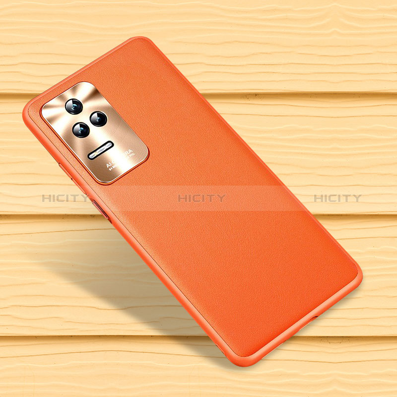 Funda Lujo Cuero Carcasa QK4 para Xiaomi Redmi K50 Pro 5G Naranja