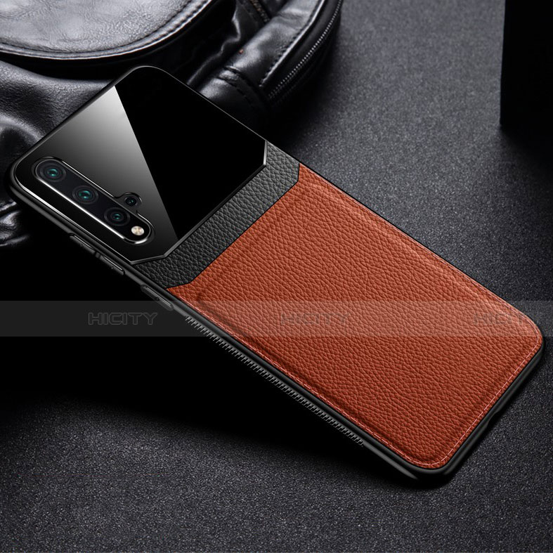 Funda Lujo Cuero Carcasa R01 para Huawei Honor 20S Marron