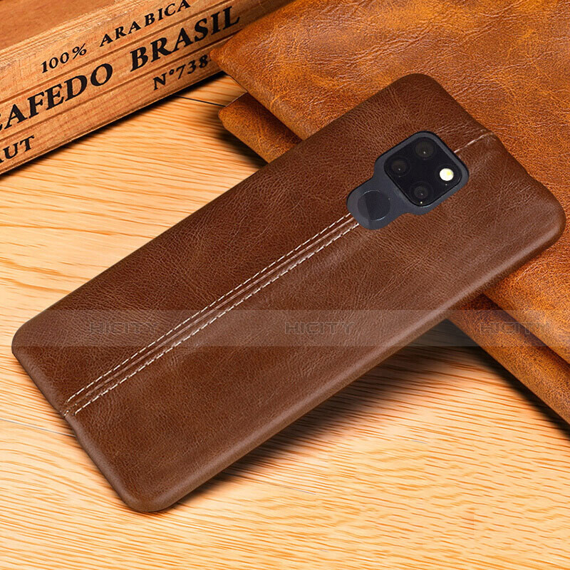 Funda Lujo Cuero Carcasa R01 para Huawei Mate 20 X 5G Marron