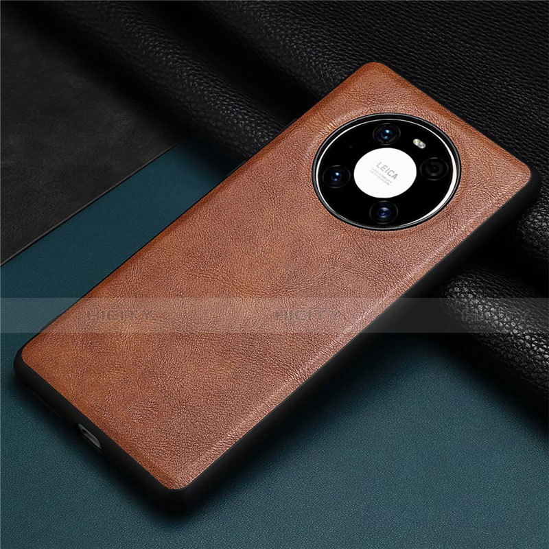 Funda Lujo Cuero Carcasa R01 para Huawei Mate 40 Marron