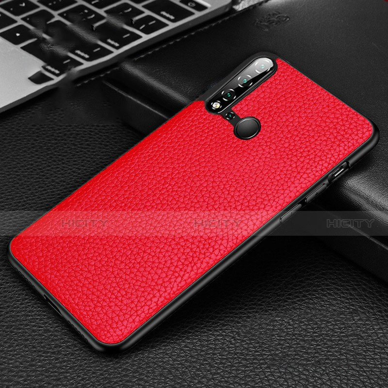 Funda Lujo Cuero Carcasa R01 para Huawei Nova 5i Rojo