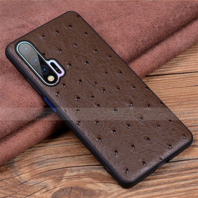 Funda Lujo Cuero Carcasa R01 para Huawei Nova 6 5G Marron