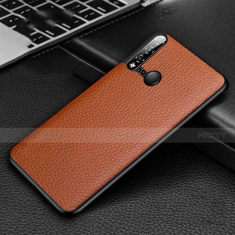 Funda Lujo Cuero Carcasa R01 para Huawei P20 Lite (2019) Marron