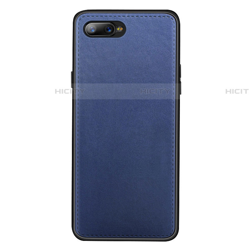 Funda Lujo Cuero Carcasa R01 para Oppo R17 Neo Azul