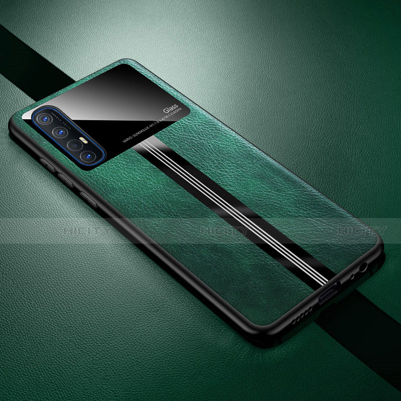 Funda Lujo Cuero Carcasa R01 para Oppo Reno3 Pro Verde