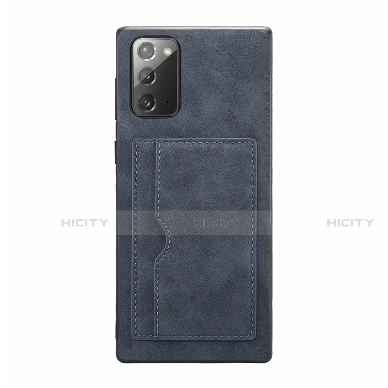 Funda Lujo Cuero Carcasa R01 para Samsung Galaxy Note 20 5G Gris Oscuro