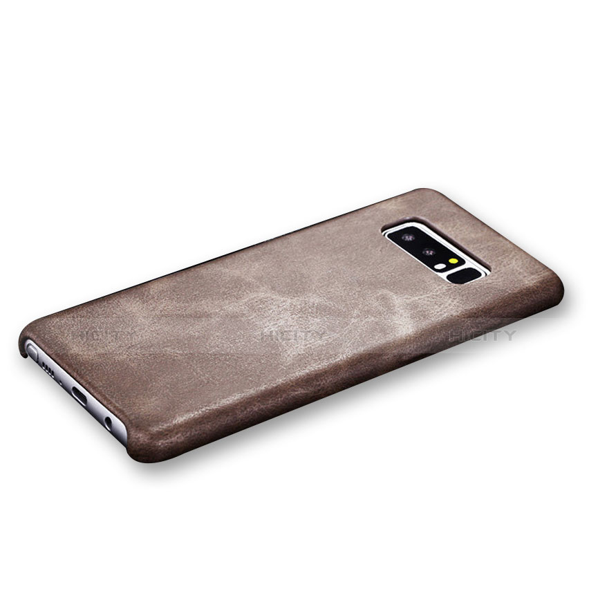 Funda Lujo Cuero Carcasa R01 para Samsung Galaxy Note 8 Duos N950F Marron