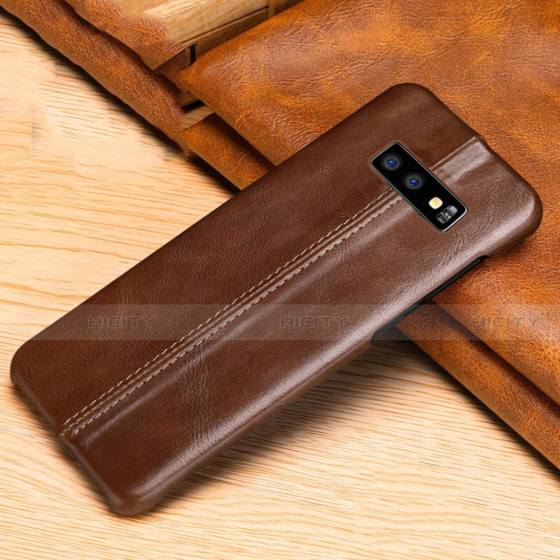 Funda Lujo Cuero Carcasa R01 para Samsung Galaxy S10e Marron