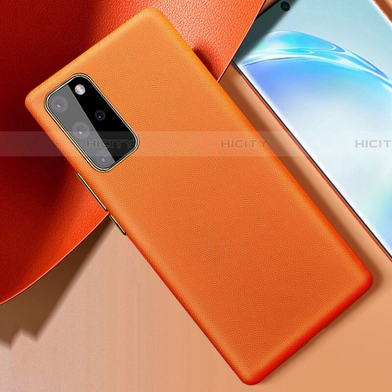 Funda Lujo Cuero Carcasa R01 para Samsung Galaxy S20 Plus 5G Naranja