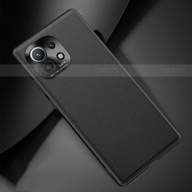 Funda Lujo Cuero Carcasa R01 para Xiaomi Mi 11 5G Negro