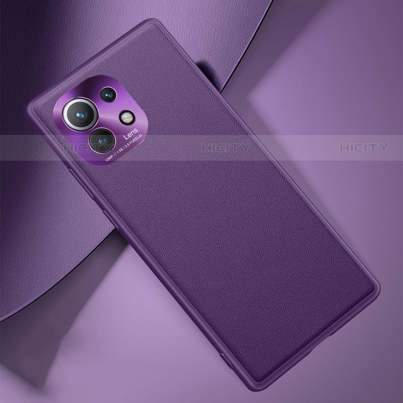 Funda Lujo Cuero Carcasa R01 para Xiaomi Mi 11 Lite 5G Morado