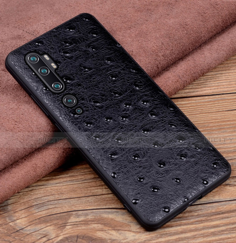 Funda Lujo Cuero Carcasa R01 para Xiaomi Mi Note 10 Pro Negro