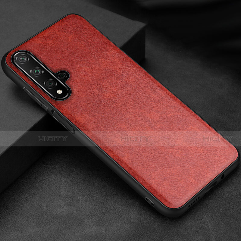 Funda Lujo Cuero Carcasa R02 para Huawei Honor 20 Rojo